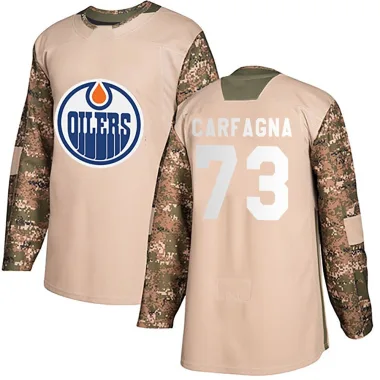 Authentic Damien Carfagna Camo Edmonton Oilers Veterans Day Practice Jersey - Men's