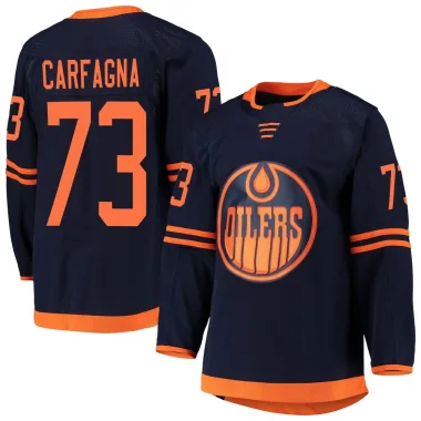 Authentic Damien Carfagna Navy Edmonton Oilers Alternate Primegreen Pro Jersey - Men's