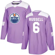 Authentic Kris Russell Purple Edmonton Oilers Fights Cancer Practice Jersey - Men's