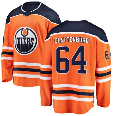 Breakaway Connor Clattenburg Orange Edmonton Oilers Home Jersey - Men's