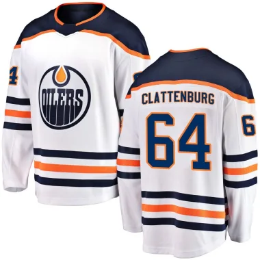 Breakaway Connor Clattenburg White Edmonton Oilers Away Jersey - Men's
