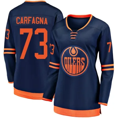 Breakaway Damien Carfagna Navy Edmonton Oilers Alternate 2018/19 Jersey - Women's