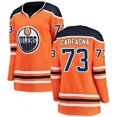 Breakaway Damien Carfagna Orange Edmonton Oilers Home Jersey - Women's