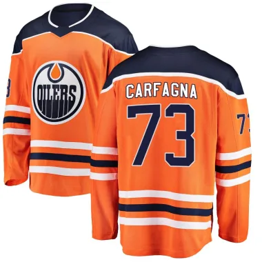 Breakaway Damien Carfagna Orange Edmonton Oilers Home Jersey - Youth