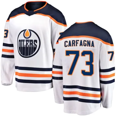 Breakaway Damien Carfagna White Edmonton Oilers Away Jersey - Men's