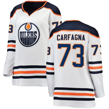 Breakaway Damien Carfagna White Edmonton Oilers Away Jersey - Women's