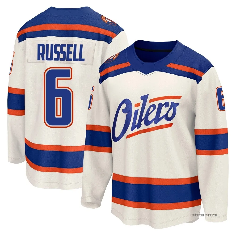 Breakaway Kris Russell Edmonton Oilers Light Beige Alternate Jersey - Men's