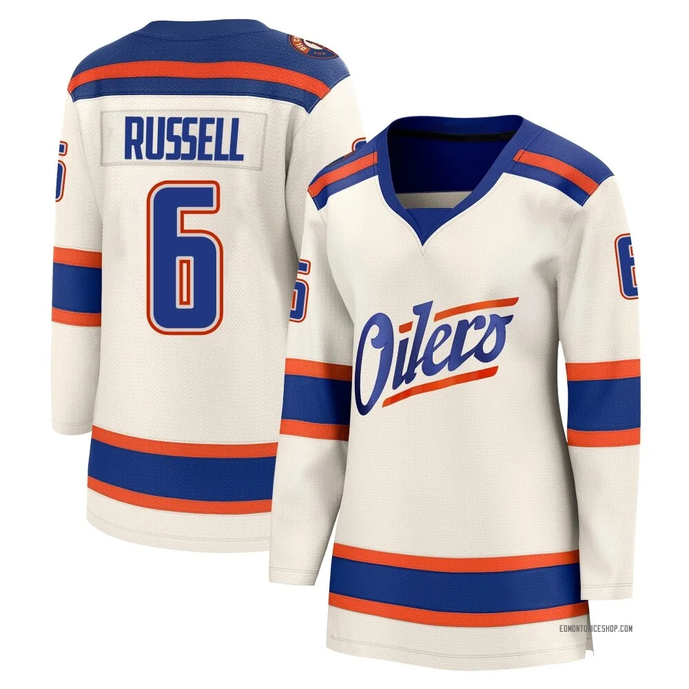 Breakaway Kris Russell Edmonton Oilers Light Beige Alternate Jersey - Women's