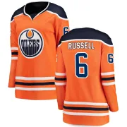 Breakaway Kris Russell Orange Edmonton Oilers Home Jersey - Women's