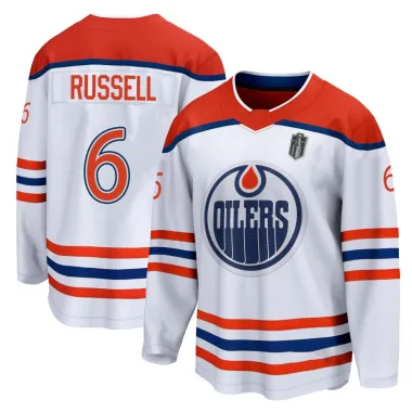 Breakaway Kris Russell White Edmonton Oilers 2020/21 Special Edition 2025 Stanley Cup Final Jersey - Youth
