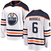 Breakaway Kris Russell White Edmonton Oilers Away Jersey - Men's