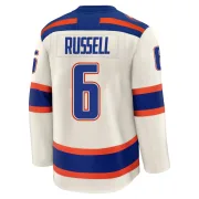 Premium Kris Russell Edmonton Oilers Light Beige Alternate Jersey - Youth